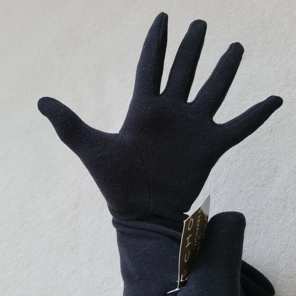 ECHO | Vintage Embroidered Floral Gloves NEW Ladies Small Black